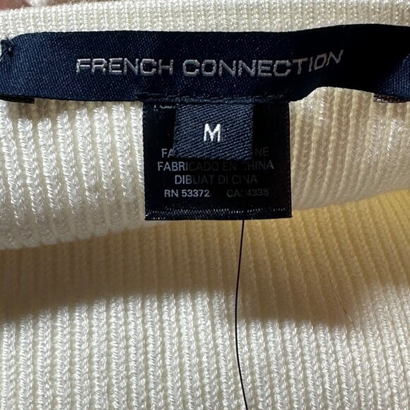French Connection Jaida Top M Summer White Wool Blend MSRP $98 - Picture 3 of 13
